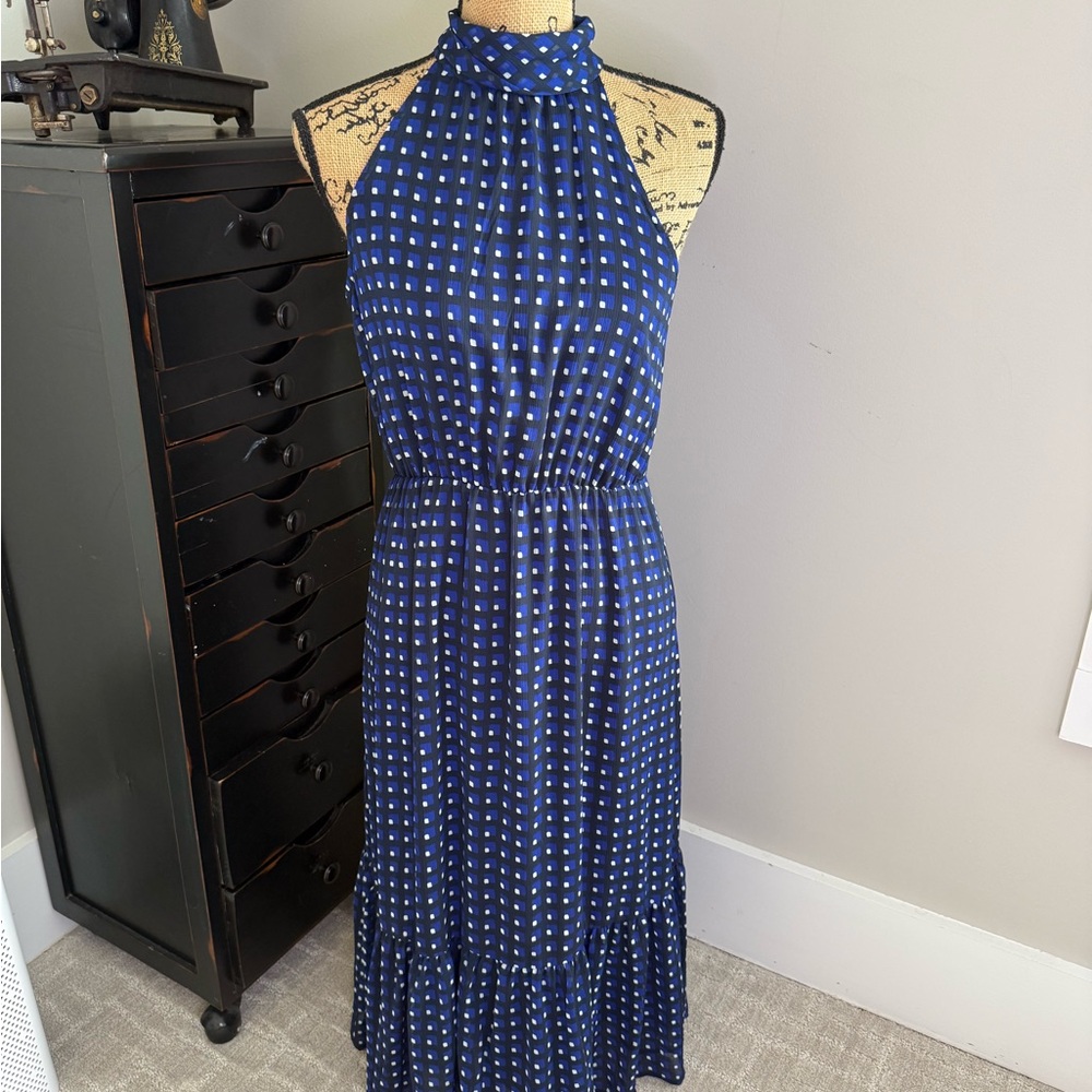 Banana Republic Navy Patterned Midi Dress - Picture 4 of 10